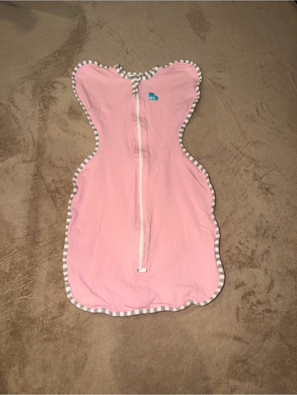Love to Dream Pink Baby Swaddle Sleep Sack with Front two way Zipper